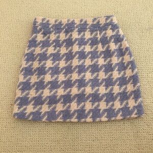 Purple/Cream houndstooth mini skirt